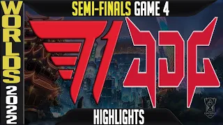 T1 vs JDG Highlights Game 4 | Worlds 2022 Semifinals | T1 vs JD Gaming G4