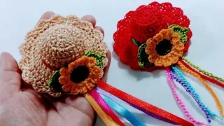Chapéu junino em crochê no bico de pato + flor girassol rápido e fácil de fazer 🔥