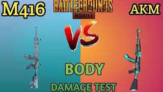 M416 V/S AKM BODY DAMAGE TEST 💪💪||BATTLEGROUND MOBILE INDIA [PUBG]