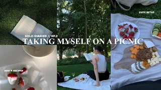 SOLO DIARIES ep.2 | taking myself on a picnic (snack recipes, reading, aesthetic)
