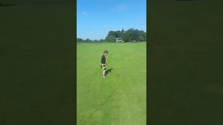 Blake 5 year old golfer hitting his 5 wood