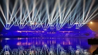 4K | Spectacular Light & Lasershow AIDAnova naming ceremony