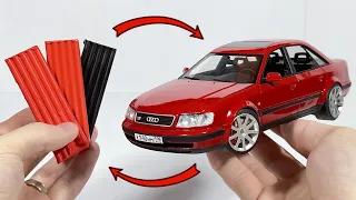 Creating an Audi 100 S4/S6 from plasticine step by step, 230 hours in 20 minutes