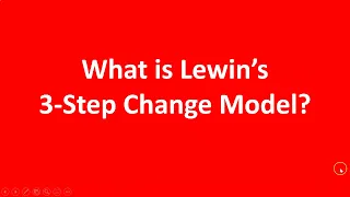 What is Lewin’s 3 Step Change Model?