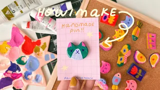 how i make clay pins! + backing card tutorial (updated version :3)