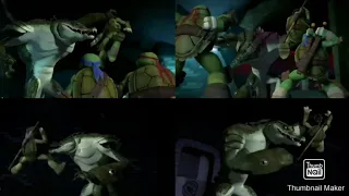 TMMT Leatherhead Grabbing Donnie's Face Moments