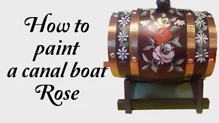 How to Paint a folk art Canal Boat Rose for beginners