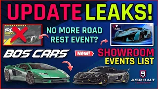 Asphalt 9 - LEAKS!! Showroom Events lists, BOS Cars, New Road Test Events and More 🔥