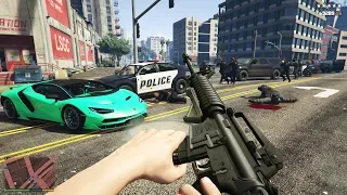 GTA 5 - Michael's FIRST PERSON Five Star RAMPAGE! (Epic Police Escape)