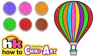 How To Draw Hot Air Balloon Easy | Painting for Kids | Chiki Art | HooplaKidz How To