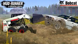 Spintires: MudRunner - BOBCAT S160 Lifts Out Of The Mud BMW