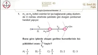 12B MEB Fizik Kazanım Kavrama Testi-40 (Düzgün Çembersel Hareket-2) [2018-2019]