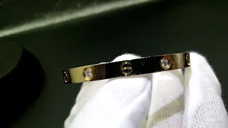 18k gold cartier love bracelet with 4 diamonds