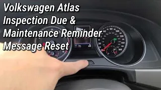 2018 Volkswagen Atlas Inspection Due & Oil change Life Reminder Reset / How to Service Interval 2019
