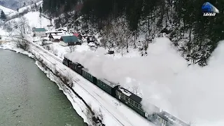 🚁🚂🗻 Mocănița de pe Valea Vaserului în Peisaj de Iarnă - 18 February 2022