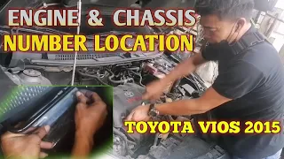 Engine and chassis number location || Toyota vios 2015 model