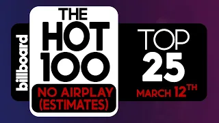 Billboard Hot 100 Without Airplay Top 25 (March 12th, 2022) Countdown