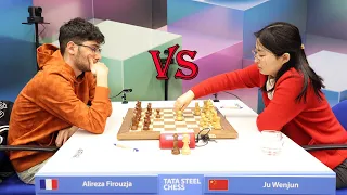 BIG VICTORY!! Ju Wenjun vs Alireza Firouzja || Tata Steel Masters 2024 - R5