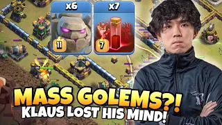 KLAUS using MASS GOLEMS is unlike ANYTHING I’ve ever seen!! Clash of Clans eSports