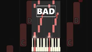 Bad | Piano Tutorial #shorts