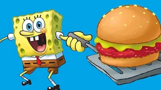 Губка Боб готовит крабсбургер!Spongebob preparing the Krabby Patty