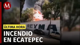 Se incendia fábrica de plásticos en Santa Clara, Ecatepec