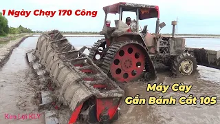 Máy Cày Kubota 9.500 Chế Gắn Bánh Máy Cắt 105,Mang Giàn Trục Quá Khủng Khiếp.