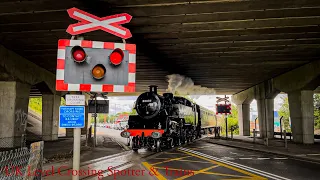 Steam Train and Pacer at Yaxham Road and Greens Road Level Crossings, Norfolk