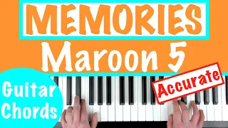 How to play MEMORIES - Maroon 5 Piano Chords Tutorial