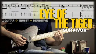 Eye of the Tiger 🔶 Guitar Cover Tab | Original Riff Lesson | BT w/ Vocals 🎸 SURVIVOR (Rocky 3 Theme)