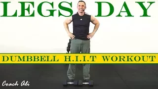 Dumbbell Workout At Home - Legs Day (Dumbbell HIIT Mash-up)