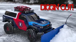 Diggin' Out with a Traxxas TRX4 Snowplow!