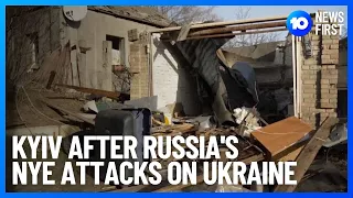 Kyiv Residents Clean Up Following Russia's New Year's Eve Missile Attacks on Ukraine | 10 News First