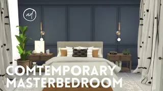 CONTEMPORARY MASTER BEDROOM || Sims 4 || CC SPEED BUILD