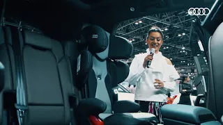 Zahirah Marty presents the Audi Q Range at the Dubai International Motorshow