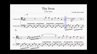 Camille Saint-Saëns - The Swan Cello Duet ( Sheet Music )