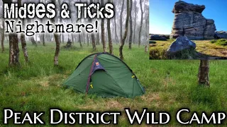 Wild Camping Nightmare, Abandoned Quarry, The Peak District | midges & Ticks