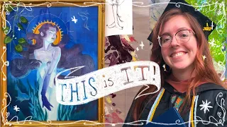 senior thesis vlog  ✦ acrylic wash & studio tour & exhibition ✦ alexandra paints