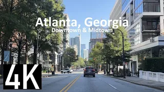 Driving in Midtown & Downtown Atlanta, Georgia 4K Street Tour - Mercedes-Benz Stadium & Atlantic Stn