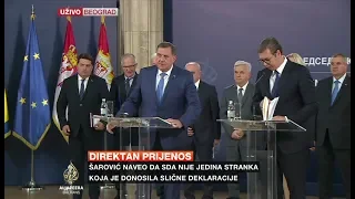 Dodik u Beogradu traži zaštitu Srba i RS-a