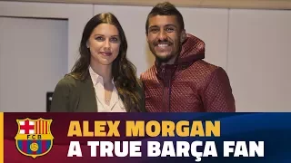 Alex Morgan visits Camp Nou for Barça-Depor