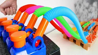 Pop Tube Marble Run Race ASMR # 11 ☆ Somewhere Over The Rainbow ☆ Creative Healing Sound DIY Build