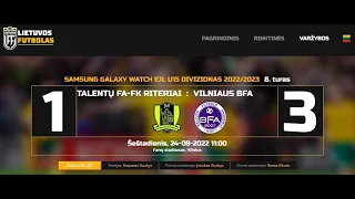 TFA RITERIAI vs VILNIAUS BFA  1:3 (II kėl.) EJL U15