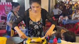 Beautiful Street Chef in Laos Night Market