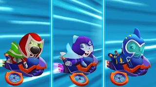 Talking Tom Hero Dash - Jet Bike [ Red Flame Ben vs Arctic Angela vs Saving Tom ]