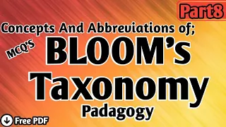 Bloom's Taxonomy in Pedagogy | Concepts of Pedagogy | Pedagogy MCQs | Lecturer FPSC SST Job tests