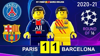 PSG vs Barcelona 1-1 (5-2) • Champions League 2021 • Goals Highlights Paris Barcelona Lego Football