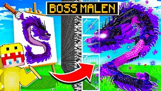 Minecraft BOSS MOB BATTLE, aber ICH MALE JEDEN BOSS MOB!