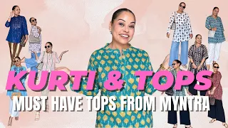 MOST BEAUTIFUL KURTI & TOPS FROM MYNTRA | AFFORDABLE SUMMER TOPS HAUL