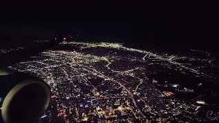 LA CITY LIGHTS AT NIGHT!!! LANDING AT LAX AT NIGHT ON A DELTA BOEING 737 - 4K - W/ ATC AUDIO
